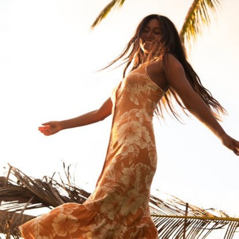 💕NWT ROXY Seaside State Strappy Dress yellow floral button down